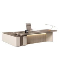 Bureau de meubles de direction moderne de luxe en cuir de qualité supérieure Ceo Boss Sensation avancée Table de bureau Bureau
