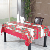 Nappe de Noël en PVC, nappe en plastique imprimée, usine chinoise
