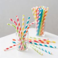 Pailles en papier jetables flexibles uniques en forme de U de 4,6*156 mm, écologiques, pour jus