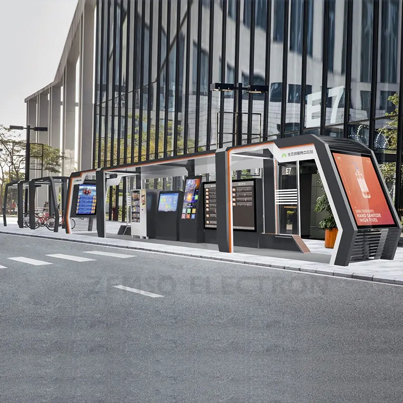 상한 디자인 똑똑한 버스 정류장, LCD 디지털 방식으로 signage 광고를 가진 도시 가구 버스 대피소