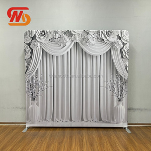 SMOOTH New 3D Printing Fabric Cloth Rectangle Stand Wedding Aluminum <b>Backdrop</b> for Birthday <b>Party</b> Decoration - Product Image 3
