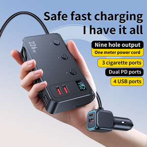 226W 9IN1 1-meter Extension <b>Cable</b> Newly Upgraded Gan Chip Dual PD Ports Simultaneous <b>Charging</b> of Multiple Products Car Charger - Product Image 4