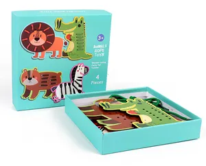 Holz-Lern-Montessori-Spielzeug hölzerne Schnürchen und Muster Baustein Droschtierspielzeug für Kleinkinder