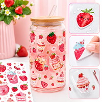 Autocollants UV DTF pour gobelets 16 oz, décorations pour bouteilles d'eau, cadeaux de fête, décorations de fête, fournitures d'anniversaire