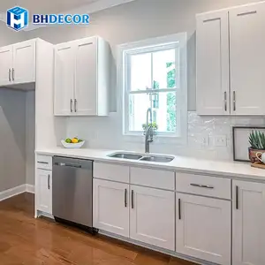 Kitchen Cabinet Custom House European Style Inset Solid Wood Pvc Hdf Acrylic White Shaker Design Kitchen Cabinets Manufacturers