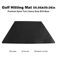 Matras Golf untuk Latihan di Rumah dan Komersial, Ukuran 59.06X59.06 Inci, Tebal 10Mm, Terbuat dari Nylon Impor, Lapisan Ganda, Alas Anti Selip dari EVA Kepadatan Tinggi 15Mm