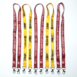 Polyester tôm hùm Móc Cổ dây buộc màu đen đồng bằng đôi móc Keychain dây buộc với logo tùy chỉnh Đôi Dây Buộc - Product Image 5