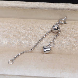 S925 <b>Silver</b> DIY Necklace & Tail <b>Chain</b> Bracelet Buckle <b>Extended</b> Baby <b>Chain</b> with Thick Pearl Jewelry Findings & Components - Product Image 1