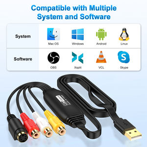 Carte de capture vidéo AV vers USB plaquée or pour femme, 1080P, carte de capture USB 2.0 RCA avec connecteur Type-C et câble RCA mâle - Product Image 3