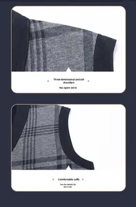 Nouveau Gilet <span class=keywords><strong>Pull</strong></span> sans Manches Tricoté Épais et Chaud pour <span class=keywords><strong>Homme</strong></span>, Col en V, avec Logo Frontal, Collection Automne - Product Image 5