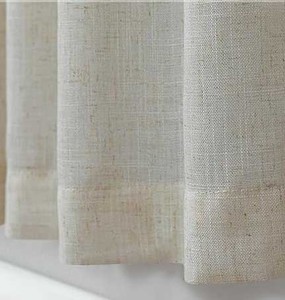 <span class=keywords><strong>Cortinas</strong></span> de Lino de 2 Paneles con Bolsillo Trasero, Semitransparentes, Color Beige, Estilo Clásico, Lavables a Máquina, <span class=keywords><strong>para</strong></span> Dormitorio y Sala de Estar - Product Image 4