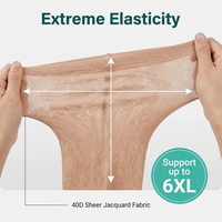 Collants translucides en Spandex/Nylon, tailles S-6XL |   Leggings thermiques doublés de polaire pour l'hiver |   Taille haute non-élastique opaque