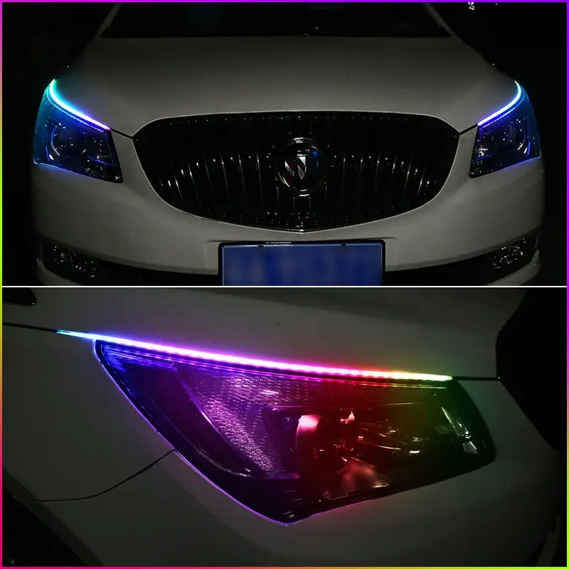Car Led Strip Flow DRL Daytime Running Light RGB Flexible Turn Signal Light Car Led Light Strip Led Headlight Strip