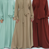 mélangé de crêpe de couleur pure se connecte avec l'écharpe 2 poches latérales Pashmina Abaya pour les femmes musulmanes de Dubaï
