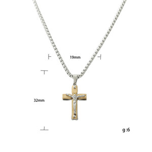 Colgante de Cruz de Acero Inoxidable Color Dorado, Joyería Religiosa para Hombre, Regalo, Colgantes de Moda 120101 - Product Image 4