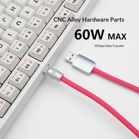 Kabel Data Silikon Cair USB-A Tipe-C Grosir dengan Pengisian Cepat 60W dan Kecepatan Transfer 10 Gbps (USB 3.0 Gen 2)