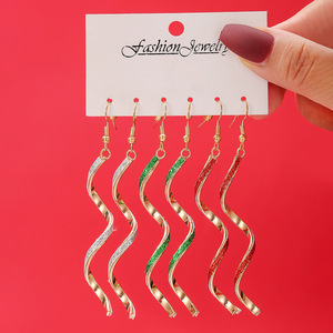 Fashion Jewelry Candy Cane <b>Drop</b> Earrings <b>Rainbow</b> Striped Christmas Gift Earrings For Women - Product Image 3