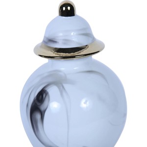 Vaso in porcellana stile Art déco per decorazione domestica vaso da tavolo HMS 19 \ "bianco e grigio anfora in ceramica - Product Image 4