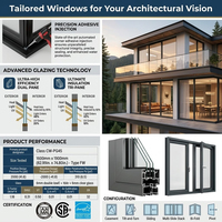 Ventana Elevadora Eléctrica con Marco de Aluminio de 105 mm y Vidrio Templado para Contratistas de Renovación de Edificios Comerciales