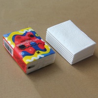 Logo personnalisé imprimé épaissi petite poche en papier de soie Mini mouchoir en papier de soie mouchoir de poche portable