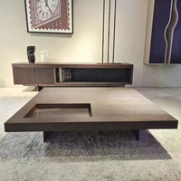 Table basse en bois unique de créateur avec meuble de rangement, meuble de salon, meuble de salon, meuble TV et table basse