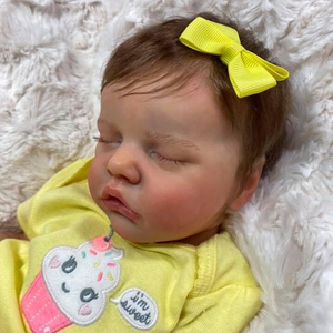 Muñeca Reborn de Silicona Barata de 45 cm, Muñeca Recién Nacida con Vestido Amarillo, Muñeca Reborn de Silicona Realmente Suave para Niñas, Juguetes para Niños - Product Image 5