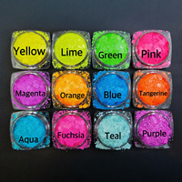 Xucai Ensemble de paillettes épaisses néon 12 couleurs, paillettes hexagonales fluorescentes, poudre phosphorescente UV pour le maquillage de festival, l'art des ongles, les travaux manuels en résine, le bricolage