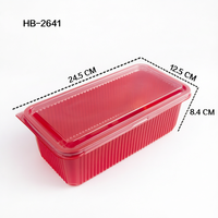 Boîte à gâteau, emballage de rangement, rouge, conteneur personnalisé, couvercle transparent, boîte en plastique de qualité alimentaire, personnalisable