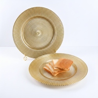 Assiettes de présentation en verre créatives, électroplaquées, faites à la main, style classique, pour la vente en gros