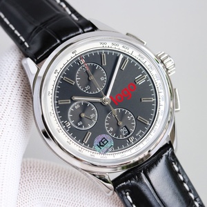 Premium Men's <b>Automatic</b> Mechanical <b>Chronograph</b> Watch Leather Strap Calendar Waterproof Analog Wristwatch - Product Image 4