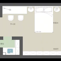 Aménagement intérieur personnalisé de chambre d'hôtel, plan d'étage 2D en CAO, rendu 3D, visualisation de la décoration
