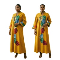 Robe de soirée élégante 2026 pour femme, style turc, ornée de strass, motif feuille, décolleté plongeant, manches longues, longueur maxi, idéale pour les banquets K1343
