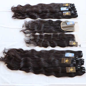 Faisceau de cheveux humains vierges indiens naturels de qualité 11a, tissage en lot de cheveux humains vierges vietnamiens avec fermeture - Product Image 1