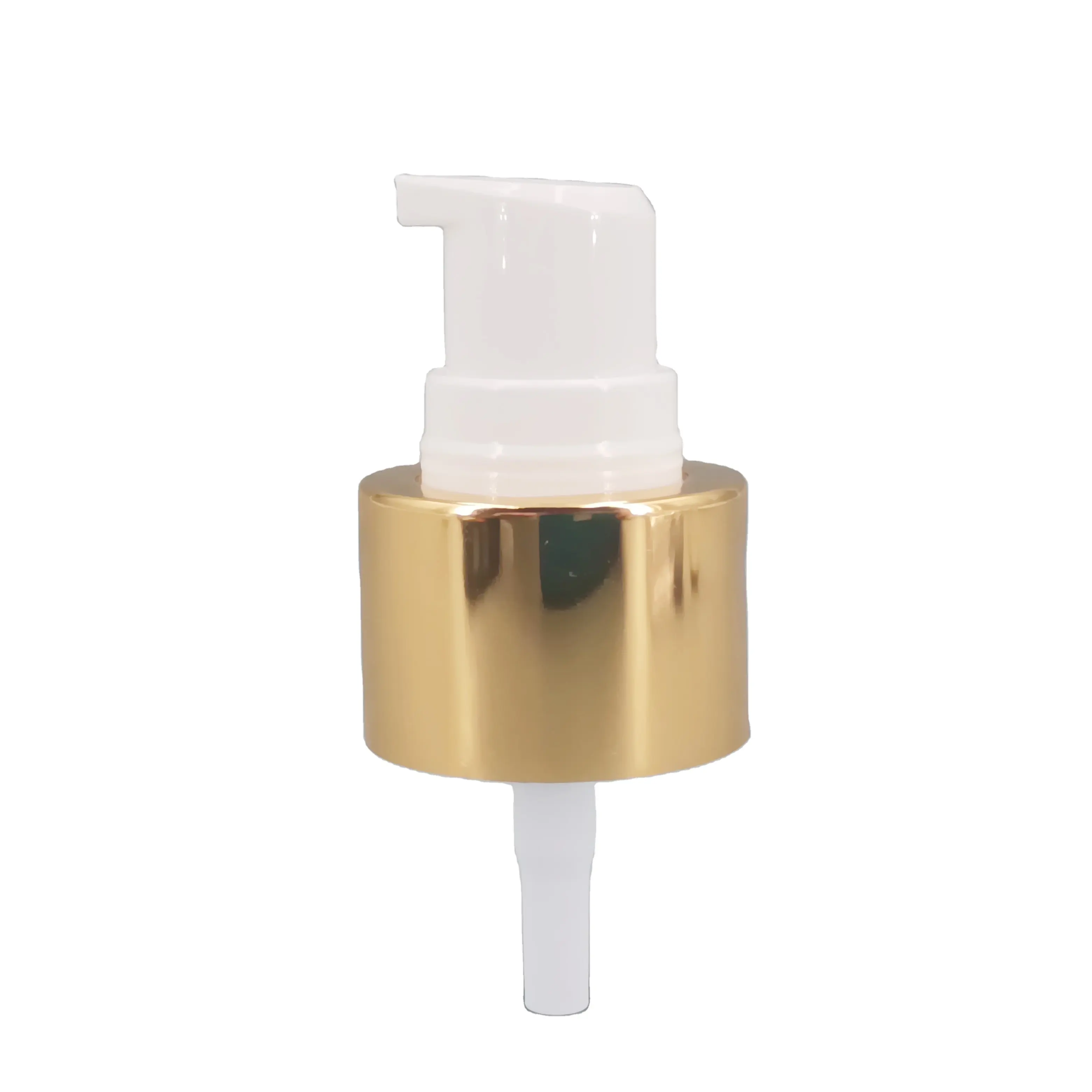 Fabriek Groothandel Aangepaste 20/410 Als Full-Cover Goud Aluminium Behandeling Dispenser Pomp Crème Pomp Met Aangepaste Buis