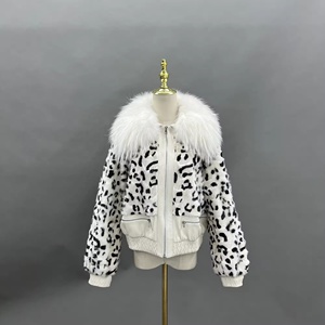 Chaqueta corta de piel con cuello peludo de invierno de lujo para mujer, abrigo de piel de visón <span class=keywords><strong>Real</strong></span> con piel de zorro - Product Image 2