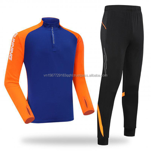 เสื้อฟุตบอลพิมพ์ลายสำหรับเด็กผู้ชาย ผ้าฟลีซ ชุดกีฬาฤดูใบไม้ร่วงฤดูหนาว ซิปครึ่งตัว แขนยาว แห้งเร็ว ระบายอากาศได้ดี ชุดฝึกซ้อม - Product Image 4