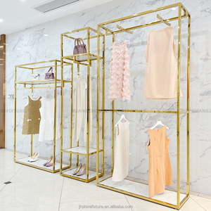 Soporte de <span class=keywords><strong>tienda</strong></span> de ropa con logotipo personalizado, estante de exhibición de ropa bonita para boda, boutique - Product Image 5