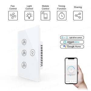 Lámpara de Techo con Panel Táctil Inteligente de 110V, Interruptor de Ventilador con Control de Encendido/Apagado y Velocidad, Regulador de Intensidad Remoto Compatible con Alexa y Google Home - Product Image 4