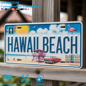 Tùy Chỉnh Thiết Kế Logo Nổi Số Giấy Phép Tấm Thời Tiết Nhôm Kỷ Niệm Trang Trí Giấy Phép Tấm - Product Image 1