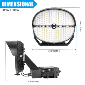 Luz Deportiva LED IP65 de 1200W/500W, Mástil Alto, 4Hx4V, Trunnion, Iluminación Comercial para Exteriores, para Estadios y Campos Deportivos, 120~480V - Product Image 5
