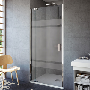 Pantalla de baño plegable negra de 6-12mm con diseño personalizado, puerta <span class=keywords><strong>corredera</strong></span> de <span class=keywords><strong>ducha</strong></span> individual de 2 paneles con marco - Product Image 2