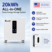 Système de stockage d'énergie domestique tout-en-un 20 kWh 10 kW à phase divisée 120 V/240 V, onduleur solaire hybride standard USA avec fonction parallèle