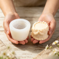 Moule en silicone 3D Cœur d'amour pour gâteau, décoration de gâteau, bougie d'aromathérapie, et création de motifs en sucre DIY