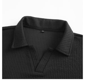 Camisetas Polo Unisex de Manga Larga, Cuello Redondo, Mezcla de Algodón Grueso, con Logotipo Personalizado, Color Sólido, Estilo Francés - Product Image 1