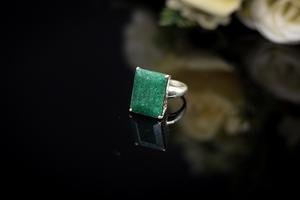 Handmade 925 Sterling <b>Silver</b> <b>Ring</b> with Natural Green Beryl Gemstone Unique Statement Jewelry for Women and <b>Men</b> Wedding Party - Product Image 3