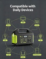 Station d'alimentation Da Mao 500W 461WH LiFePO4 avec onduleur à onde sinusoïdale pure MPPT, charge solaire, batterie externe, compresseur d'air et démarreur de secours
