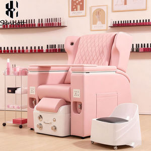 Fauteuil de pédicure rose moderne pour salon de manucure, fauteuil de pédicure spa, fauteuil de pédicure avec massage et haut-parleur Bluetooth - Product Image 4