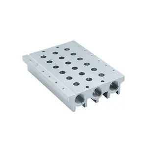 VUVG/VUWG 1/4'' Series 1-24 Position Aluminum Alloy Pneumatic Valve Manifold Block Base For FESTO Solenoid Valve