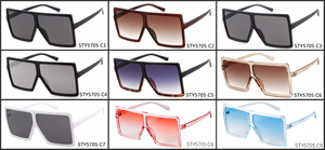STORY STY5705 Fashion Oversized Sunglasses Big Frame Square Shades Flat <strong>Top</strong> Candy Color Sun <strong>Glasses</strong> for Men Women - Product Image 6