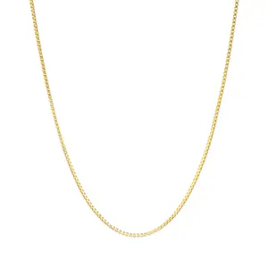 Yaka takı Dainty altın renk kutusu Figaro ince bağlantı zinciri gerdanlık kolye Chic paslanmaz çelik kadınlar için 18K altın kaplama Vnox